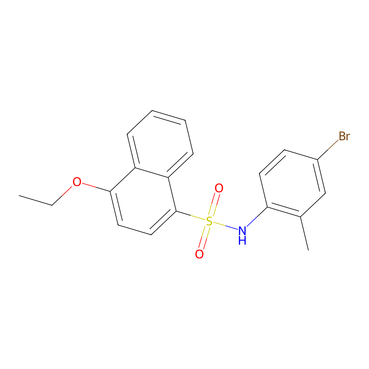 N-(4-bromo-2-methylphenyl)-4-ethoxynaphthalene-1-sulfonamide molecular structure, CAS 2305321-34-8