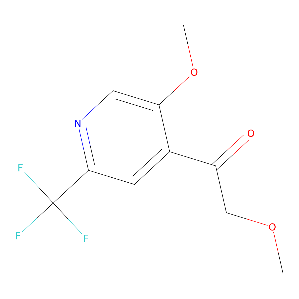 2-Methoxy-1-(5-methoxy-2-(trifluoromethyl)pyridin-4-yl)ethan-1-one molecular structure, CAS 2305322-59-0