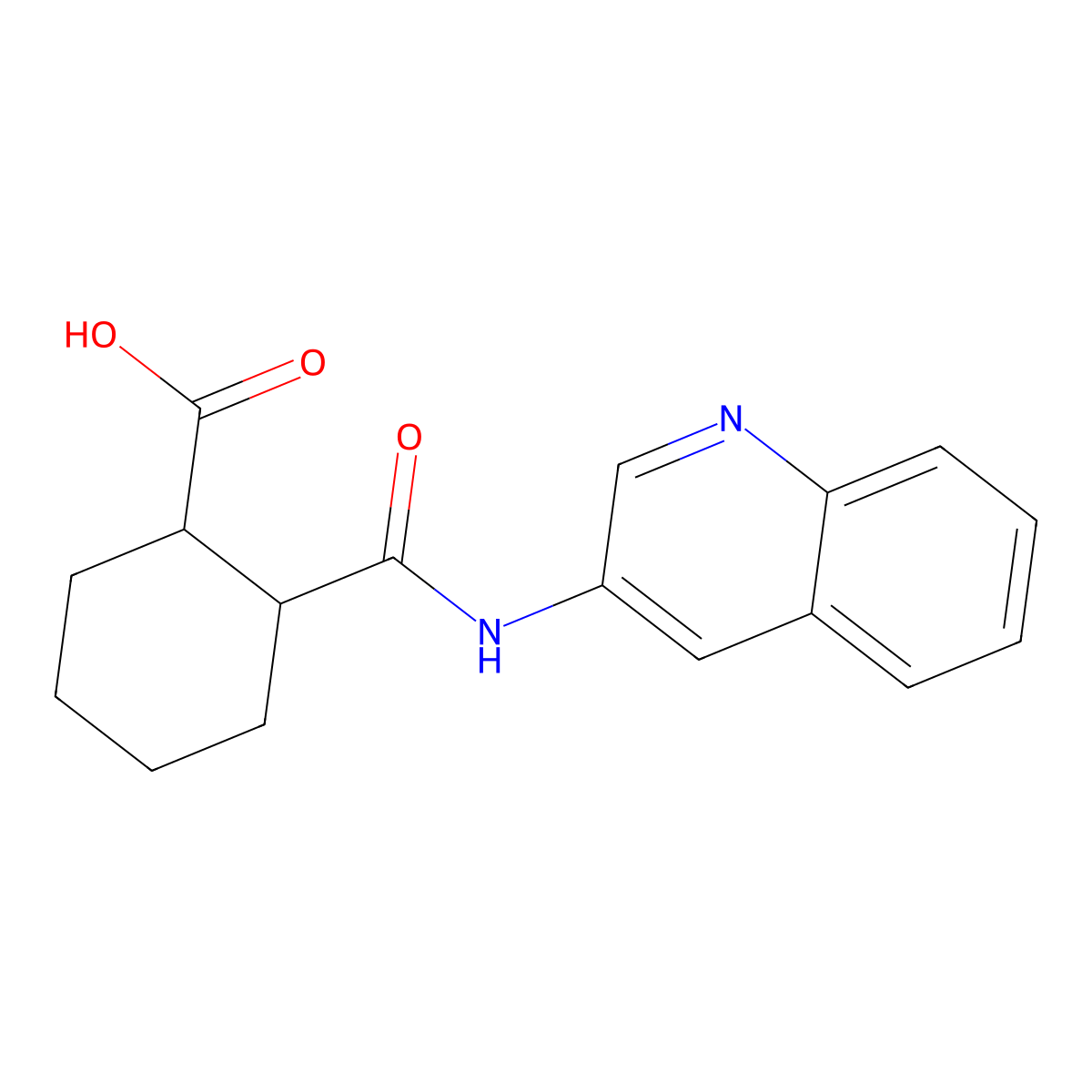 2-[(Quinolin-3-yl)carbamoyl]cyclohexane-1-carboxylic acid molecular structure, CAS 2305333-90-6