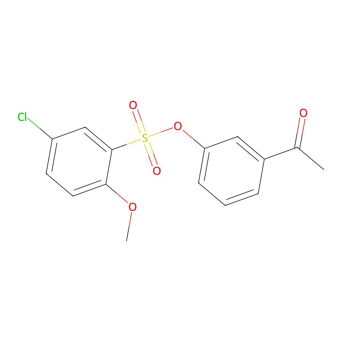 3-Acetylphenyl 5-chloro-2-methoxybenzene-1-sulfonate molecular structure, CAS 2305341-39-1