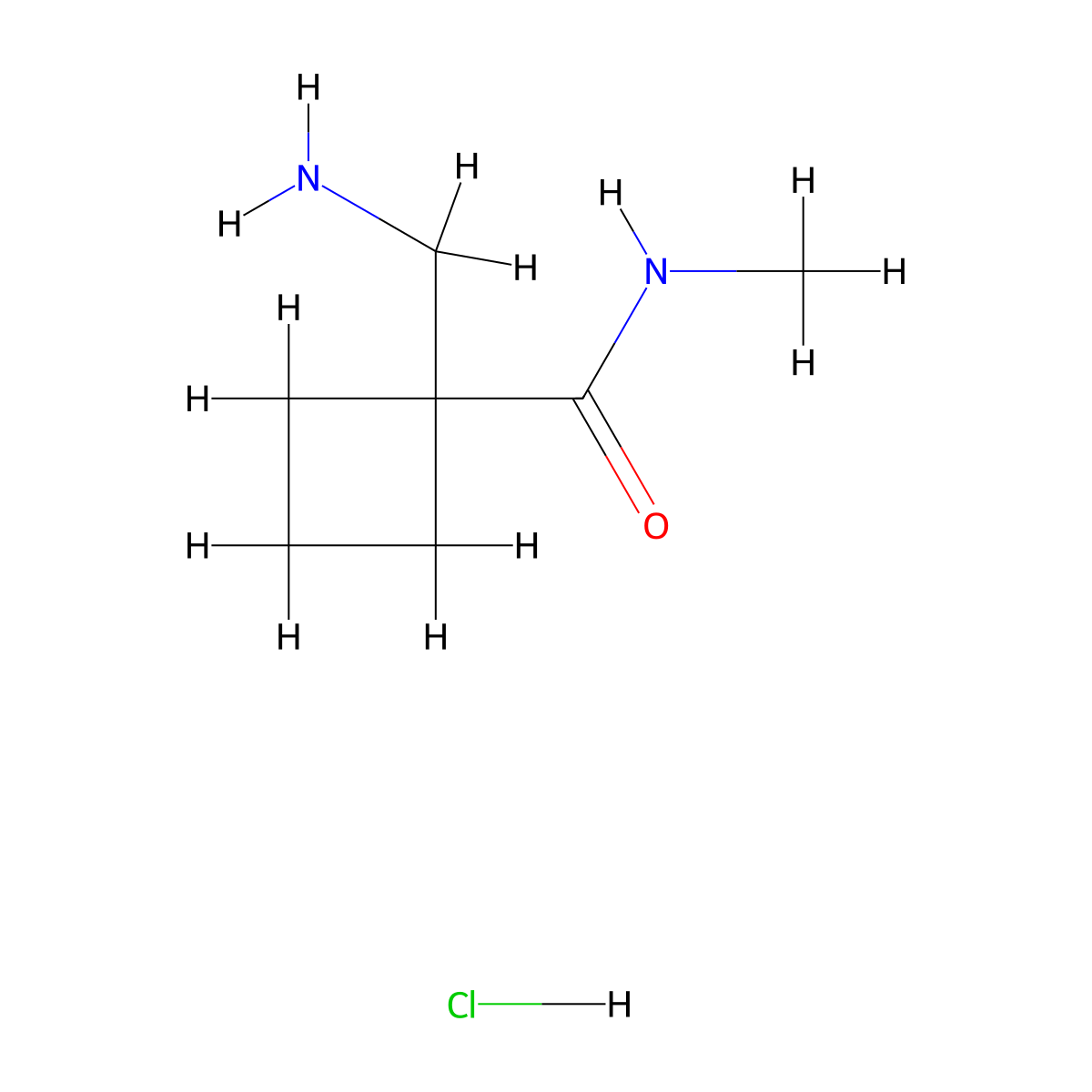 1-(aminomethyl)-N-methylcyclobutane-1-carboxamide hydrochloride molecular structure, CAS 2305341-93-7
