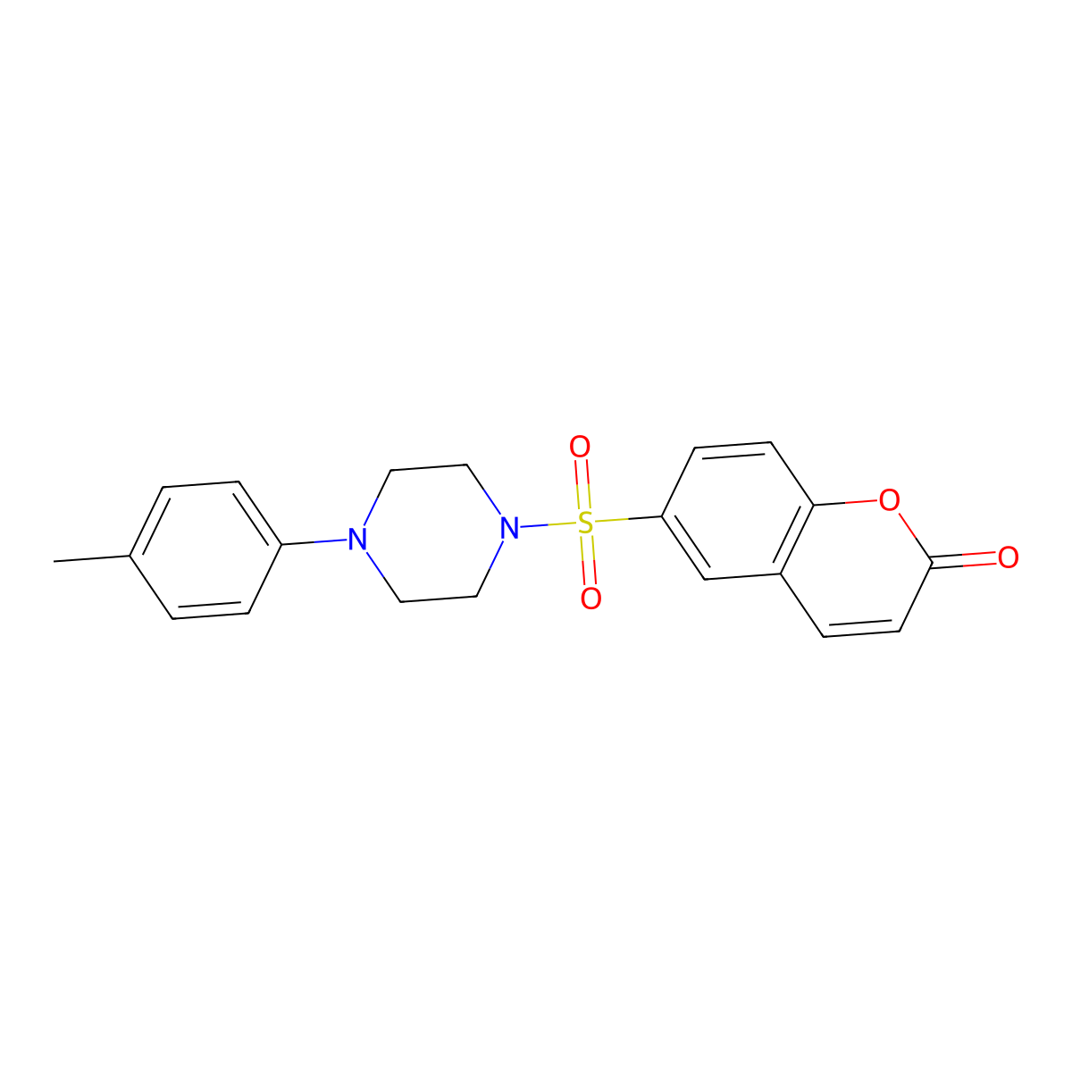 6-{[4-(4-methylphenyl)piperazin-1-yl]sulfonyl}-2H-chromen-2-one molecular structure, CAS 2305350-27-8