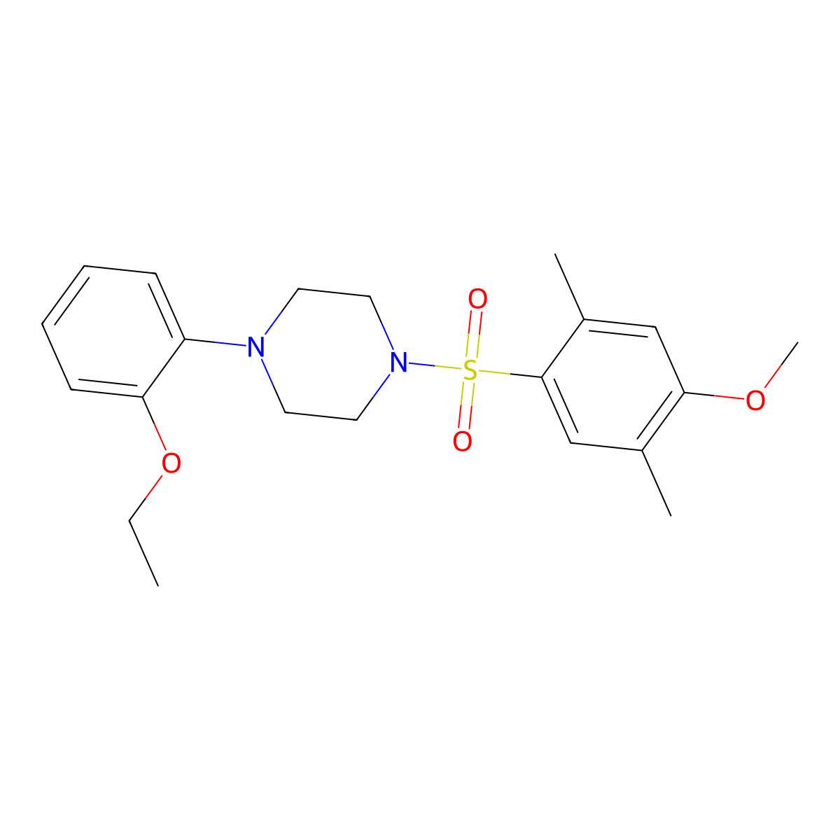 1-(2-Ethoxyphenyl)-4-(4-methoxy-2,5-dimethylbenzenesulfonyl)piperazine molecular structure, CAS 2305352-63-8