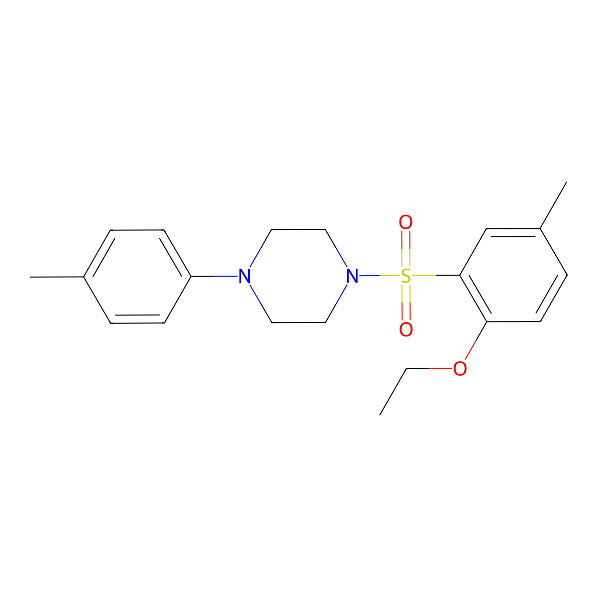 1-(2-Ethoxy-5-methylbenzenesulfonyl)-4-(4-methylphenyl)piperazine molecular structure, CAS 2305353-13-1