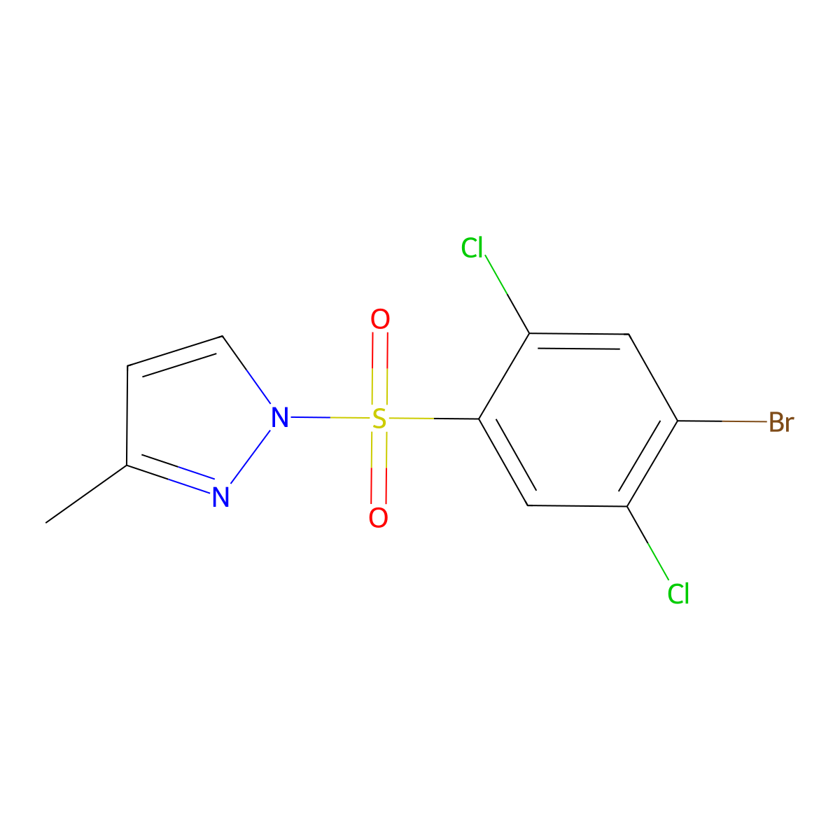1-(4-Bromo-2,5-dichlorophenyl)sulfonyl-3-methylpyrazole molecular structure, CAS 2305353-54-0