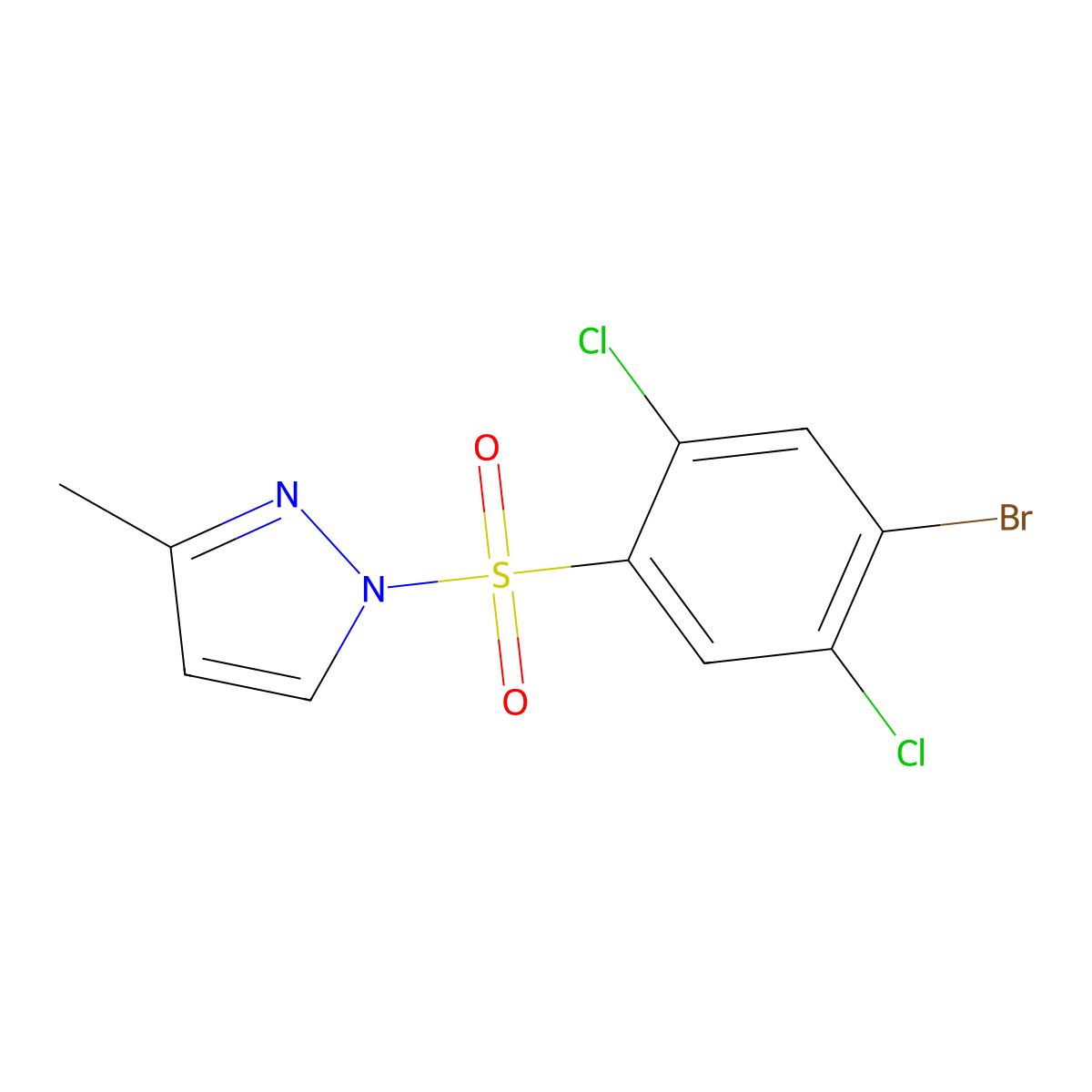 1-(4-Bromo-2,5-dichlorophenyl)sulfonyl-3-methylpyrazole molecular structure, CAS 2305353-54-0