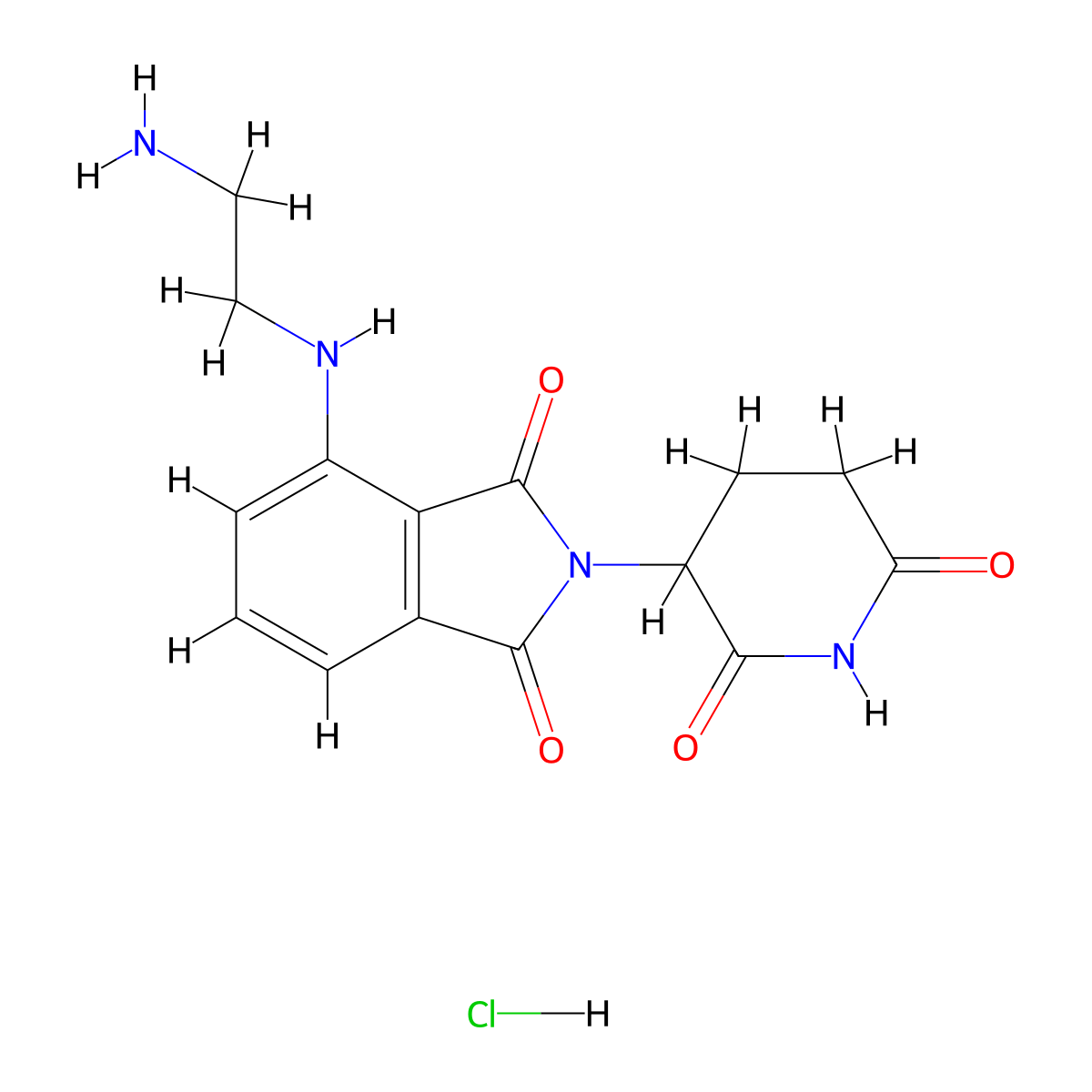 Pomalidomide-C2-NH2 hydrochloride molecular structure, CAS 2305369-00-8