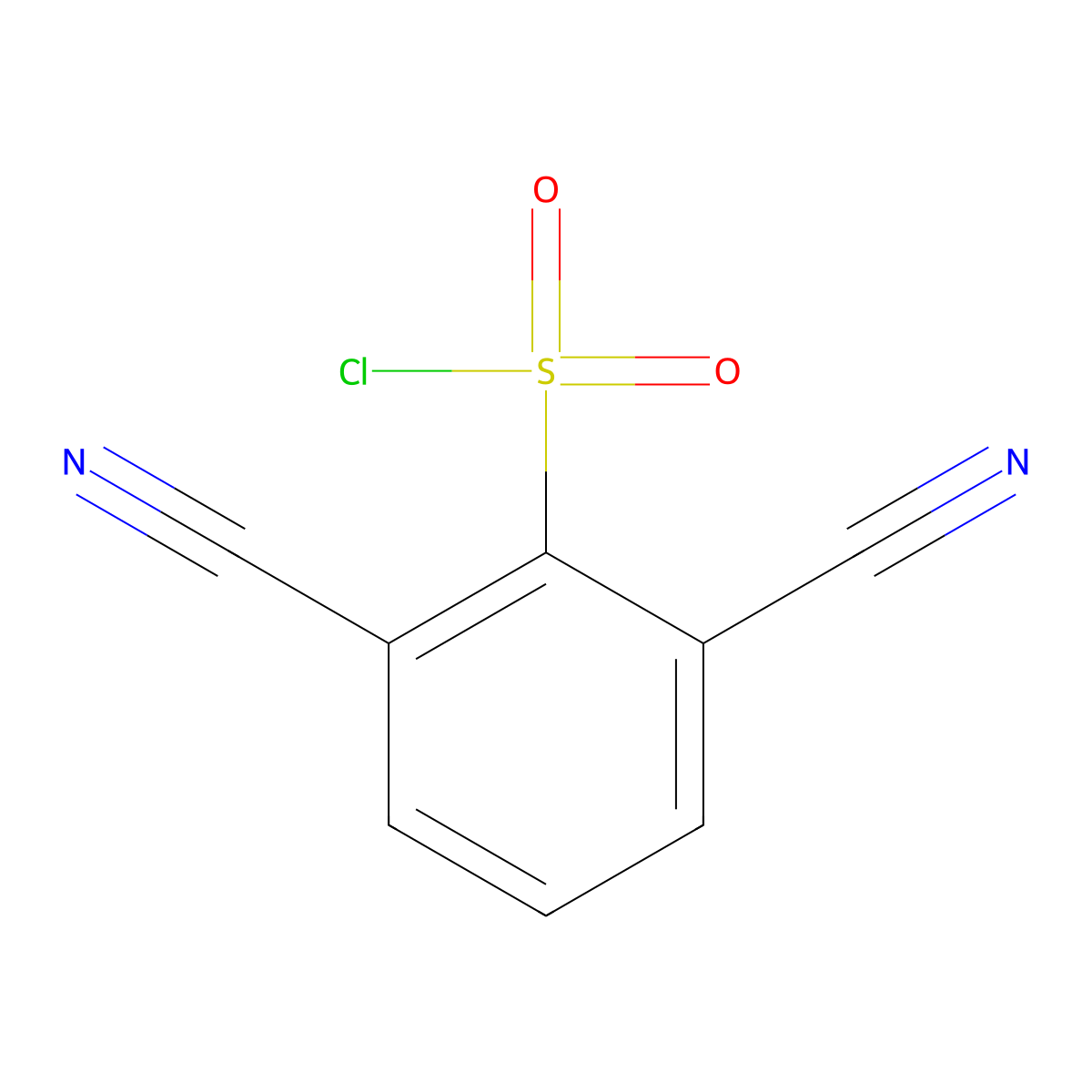 2,6-Dicyanobenzene-1-sulfonyl chloride molecular structure, CAS 2305377-65-3