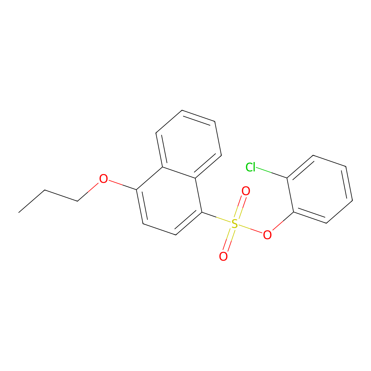2-Chlorophenyl 4-propoxynaphthalene-1-sulfonate molecular structure, CAS 2305383-62-2