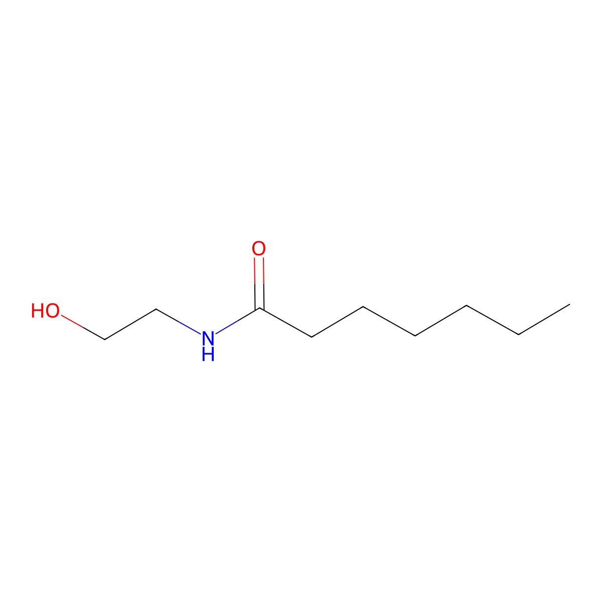 N-(2-Hydroxyethyl)heptanamide molecular structure, CAS 23054-50-4