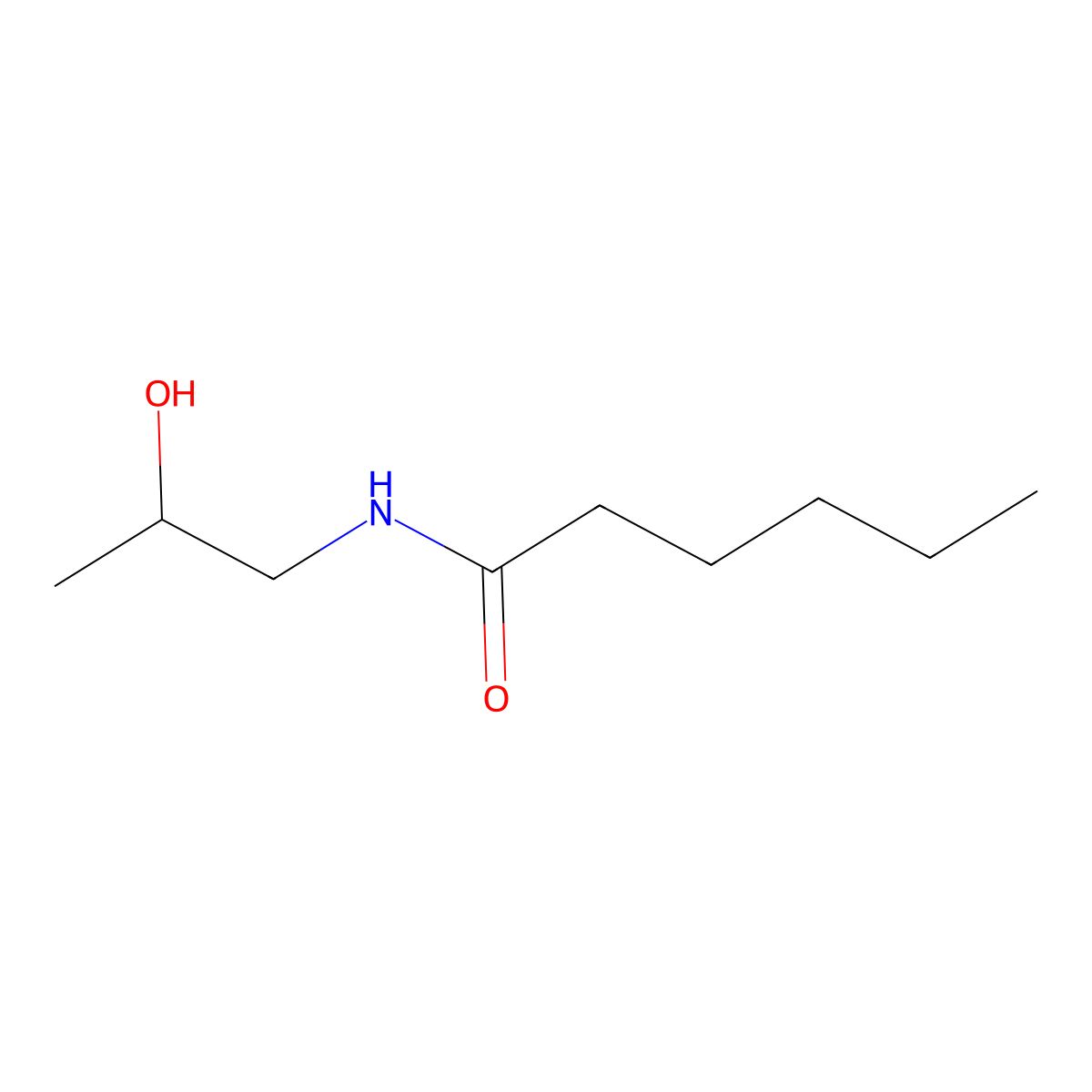 Hexanamide, N-(2-hydroxypropyl)- molecular structure, CAS 23054-59-3