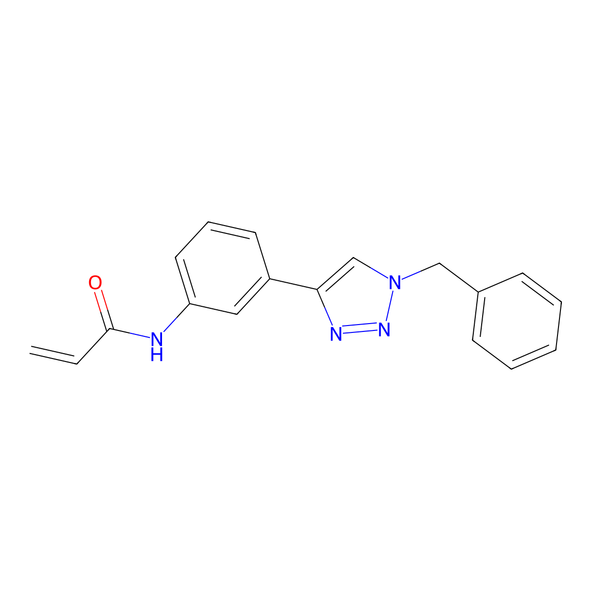 N-(3-(1-benzyl-1H-1,2,3-triazol-4-yl)phenyl)prop-2-enamide molecular structure, CAS 2305406-86-2