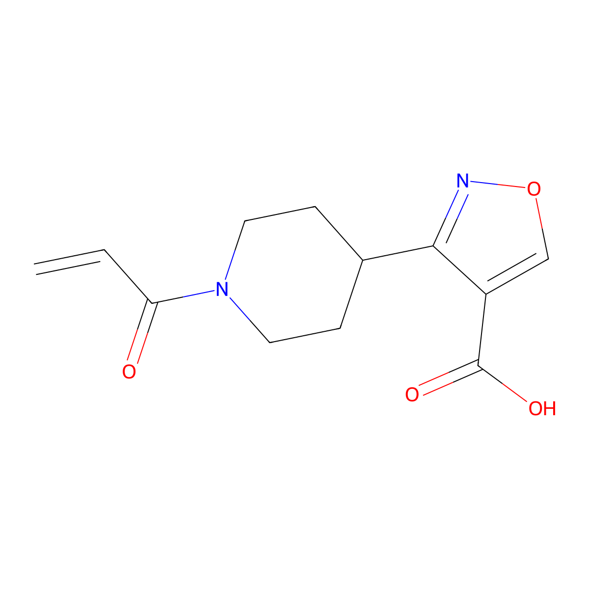 3-[1-(Prop-2-enoyl)piperidin-4-yl]-1,2-oxazole-4-carboxylic acid molecular structure, CAS 2305415-29-4