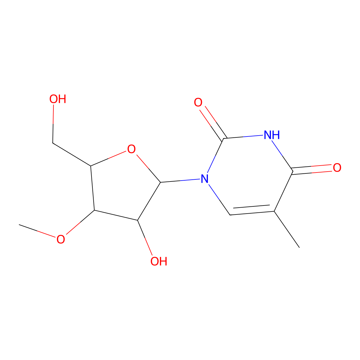 3'-O-Methyl-5-methyluridine molecular structure, CAS 2305415-87-4