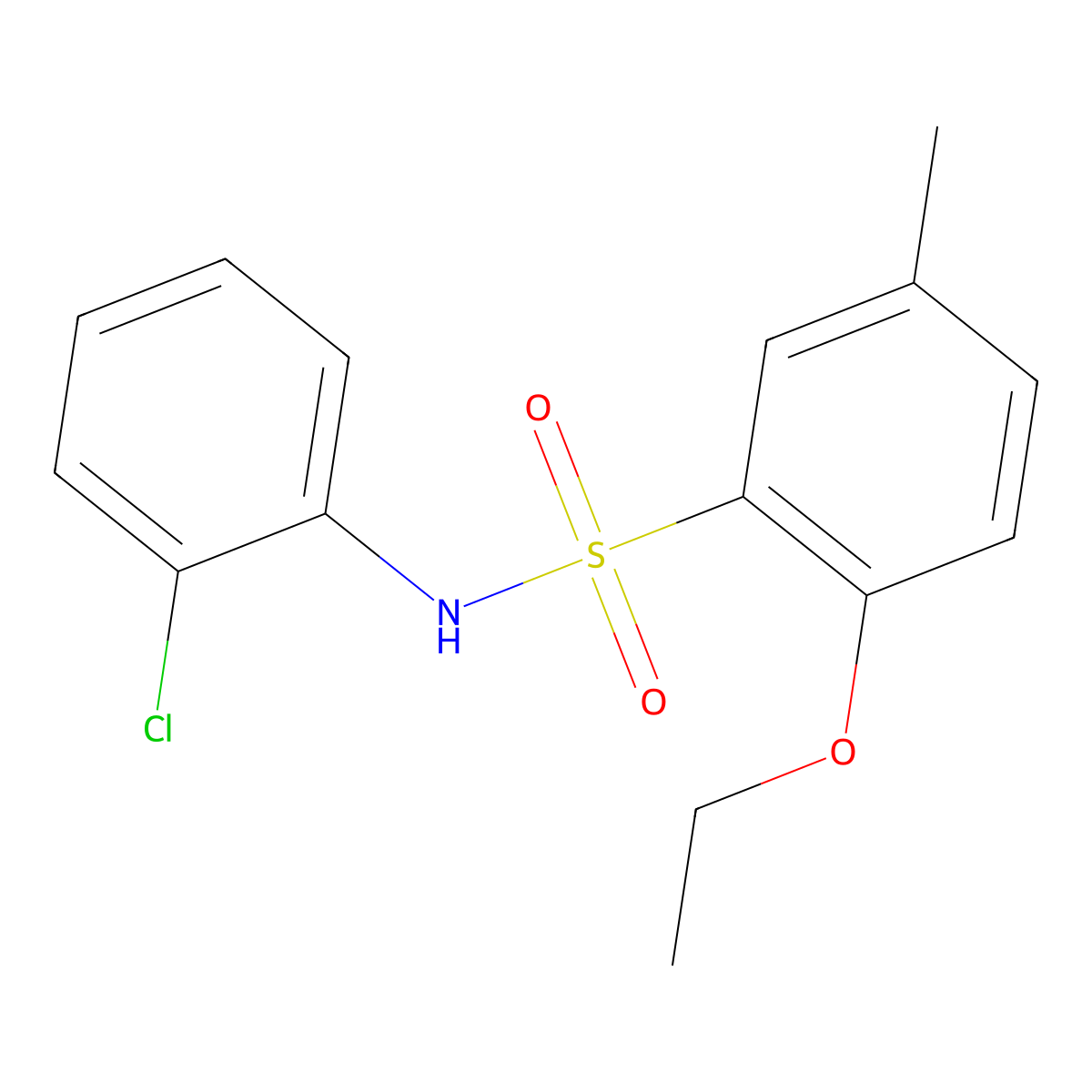 N-(2-chlorophenyl)-2-ethoxy-5-methylbenzene-1-sulfonamide molecular structure, CAS 2305441-50-1