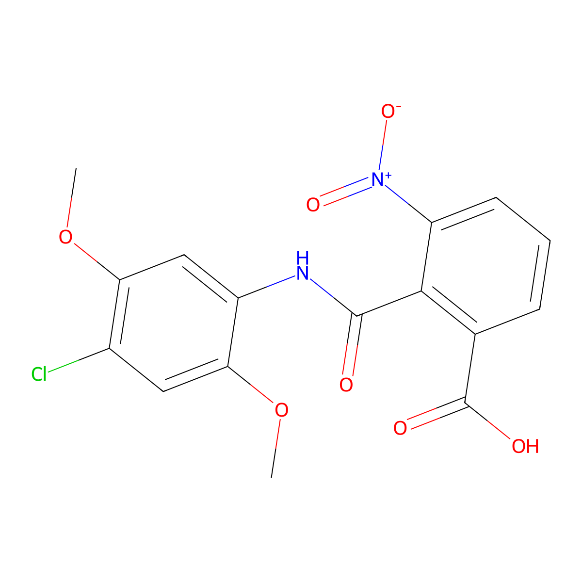 2-[(4-Chloro-2,5-dimethoxyphenyl)carbamoyl]-3-nitrobenzoic acid molecular structure, CAS 2305449-56-1