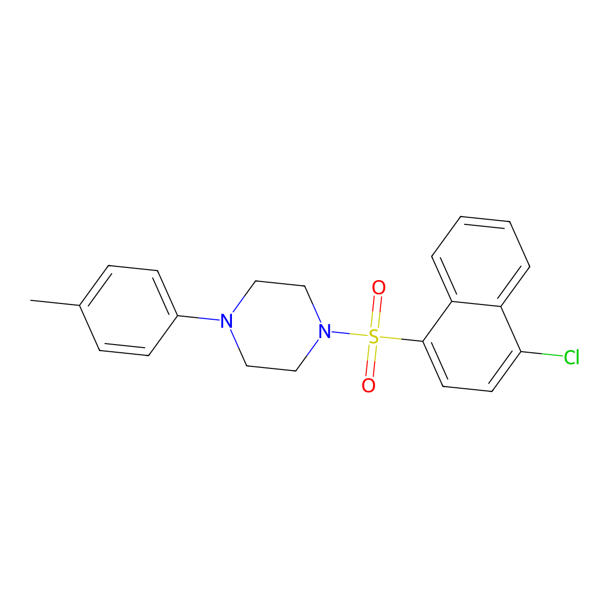 1-[(4-Chloronaphthalen-1-yl)sulfonyl]-4-(4-methylphenyl)piperazine molecular structure, CAS 2305449-61-8
