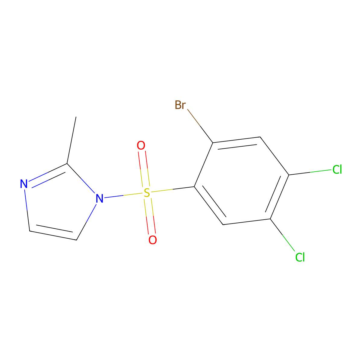 1-[(2-bromo-4,5-dichlorophenyl)sulfonyl]-2-methyl-1H-imidazole molecular structure, CAS 2305449-69-6