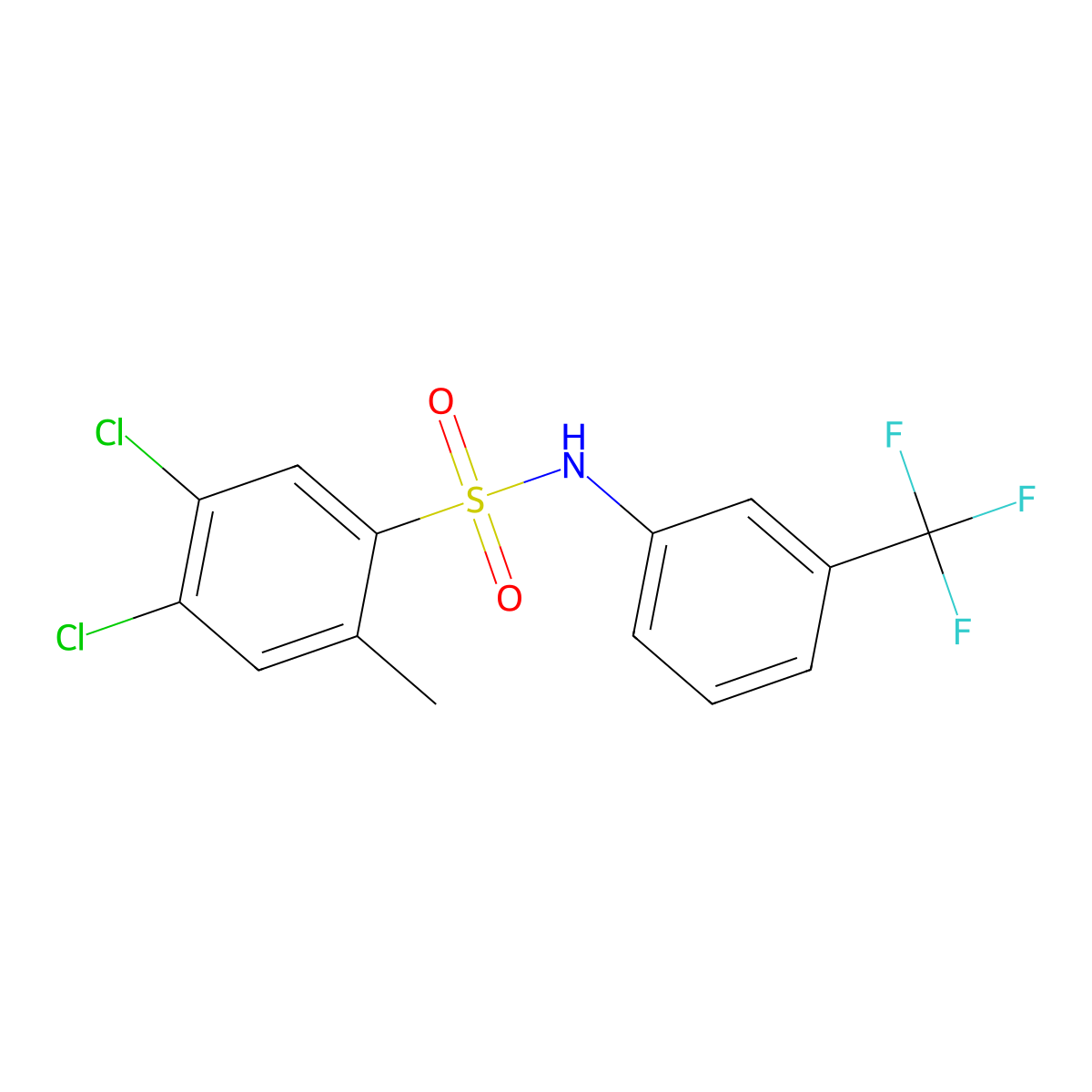 4,5-dichloro-2-methyl-N-[3-(trifluoromethyl)phenyl]benzene-1-sulfonamide molecular structure, CAS 2305450-49-9