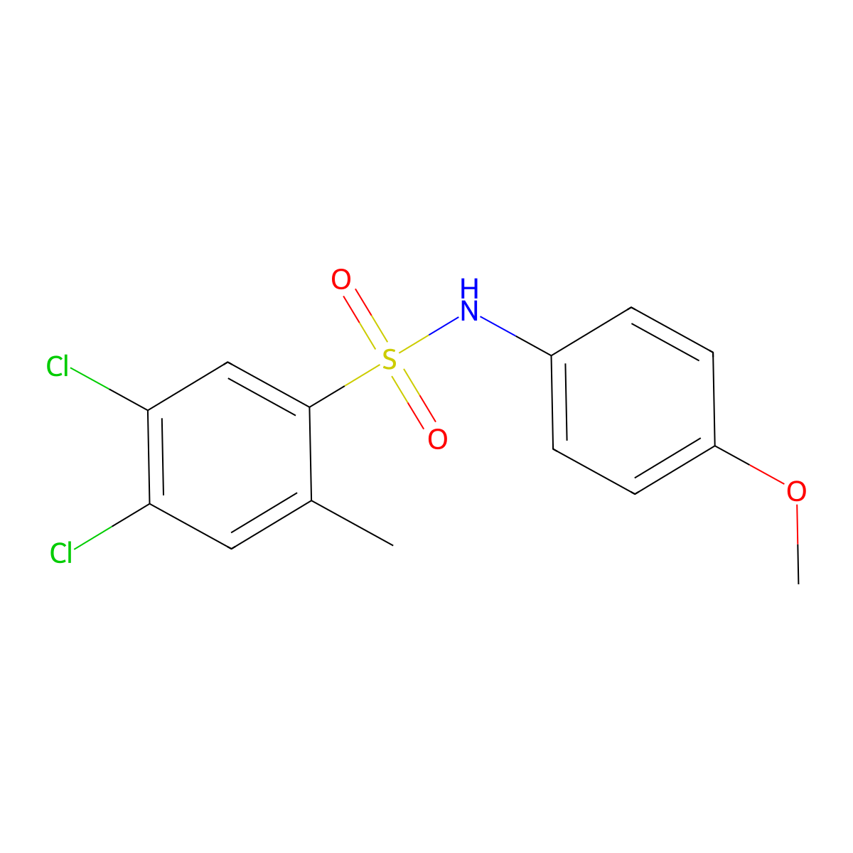 4,5-dichloro-N-(4-methoxyphenyl)-2-methylbenzene-1-sulfonamide molecular structure, CAS 2305451-32-3