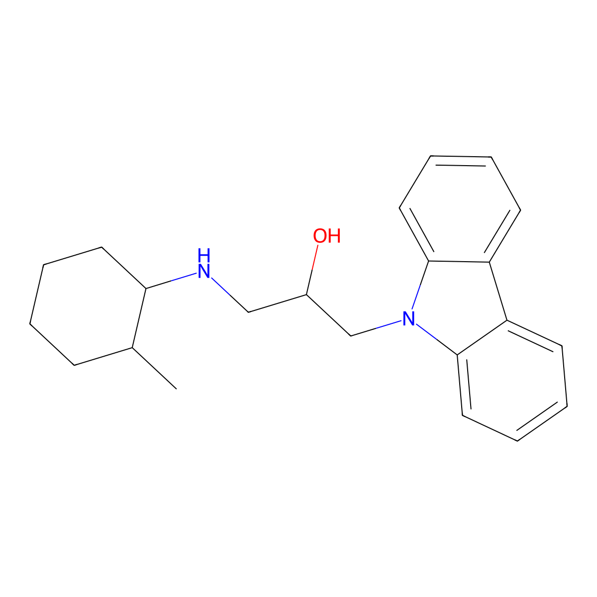 1-(9H-carbazol-9-yl)-3-[(2-methylcyclohexyl)amino]propan-2-ol molecular structure, CAS 2305463-12-9