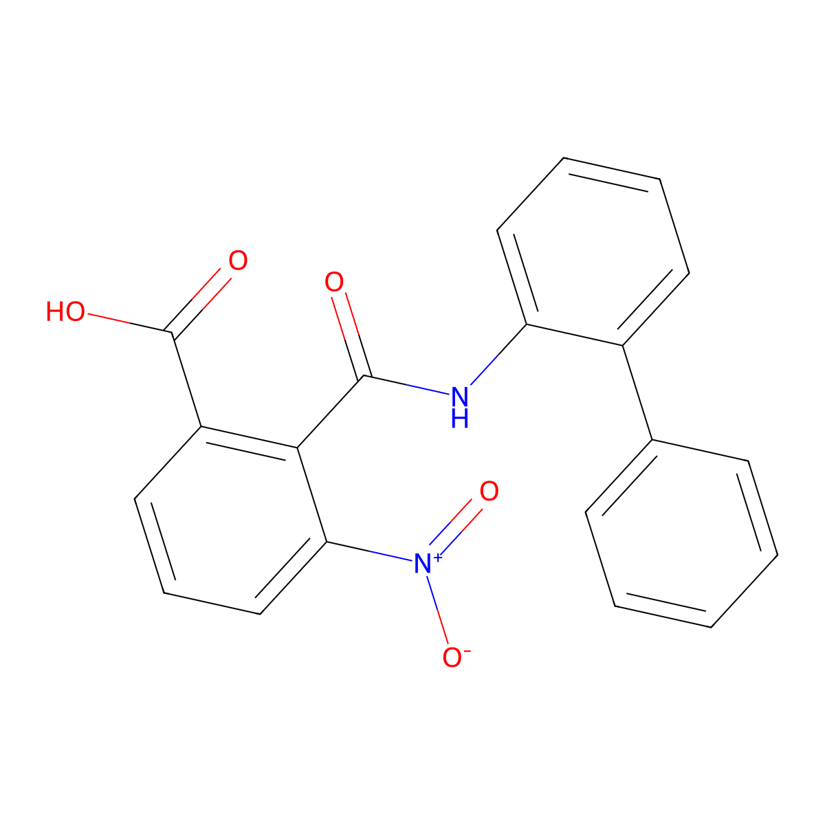 2-({[1,1'-Biphenyl]-2-yl}carbamoyl)-3-nitrobenzoic acid molecular structure, CAS 2305475-86-7
