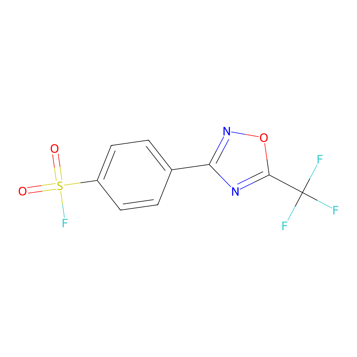 4-[5-(Trifluoromethyl)-1,2,4-oxadiazol-3-yl]benzene-1-sulfonyl fluoride molecular structure, CAS 2305482-26-0