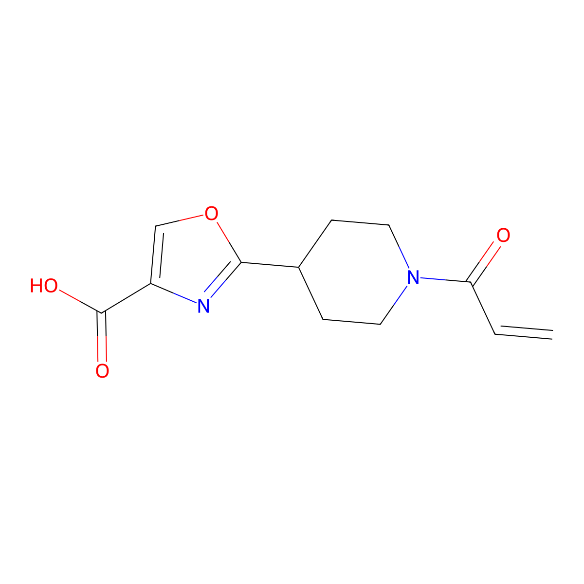 2-[1-(Prop-2-enoyl)piperidin-4-yl]-1,3-oxazole-4-carboxylic acid molecular structure, CAS 2305484-78-8