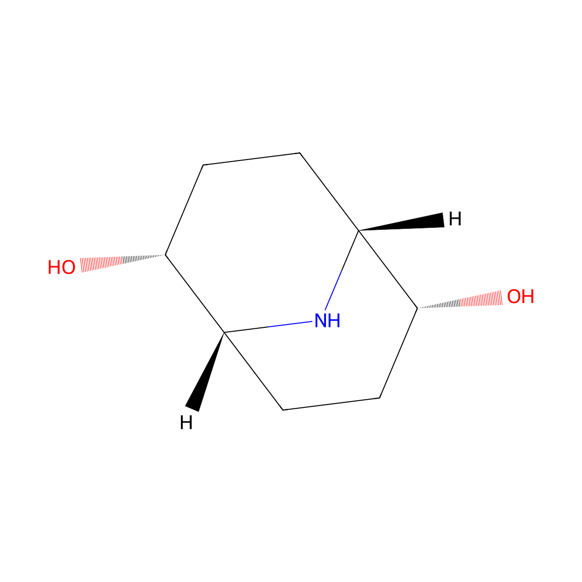rac-(1R,2R,5R,6R)-9-azabicyclo[3.3.1]nonane-2,6-diol molecular structure, CAS 2305485-55-4