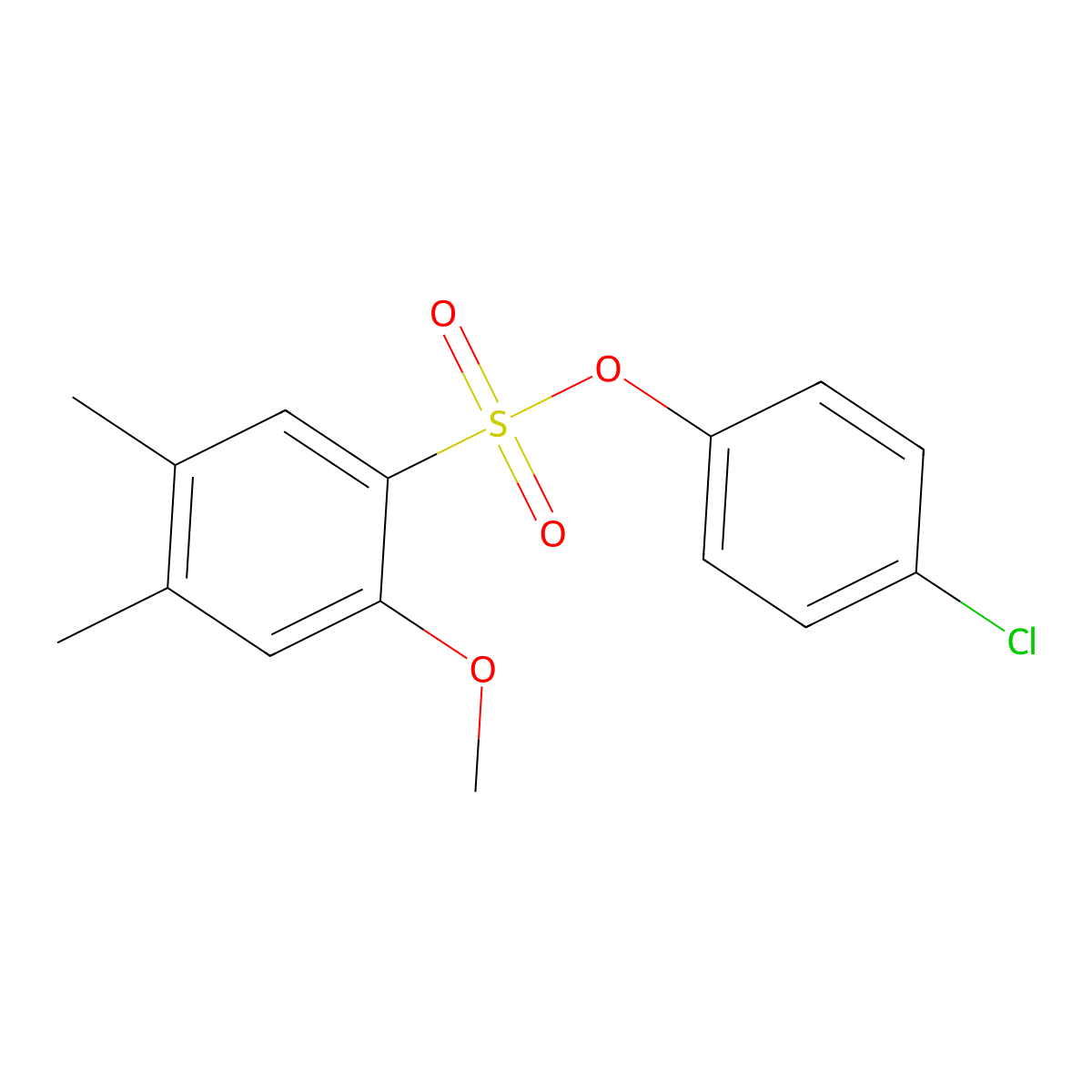 (4-Chlorophenyl) 2-methoxy-4,5-dimethylbenzenesulfonate molecular structure, CAS 2305492-27-5
