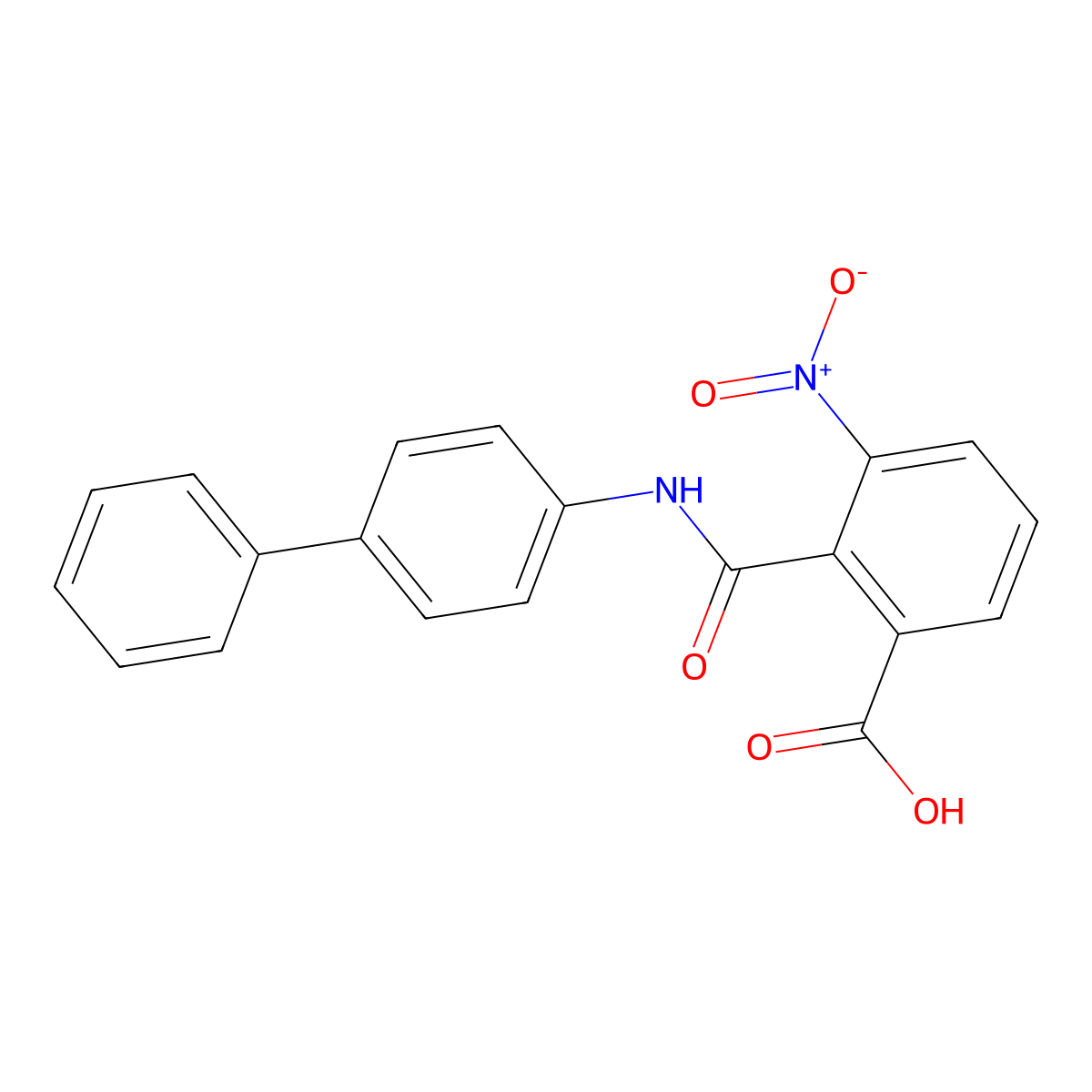 2-({[1,1'-Biphenyl]-4-yl}carbamoyl)-3-nitrobenzoic acid molecular structure, CAS 2305492-67-3