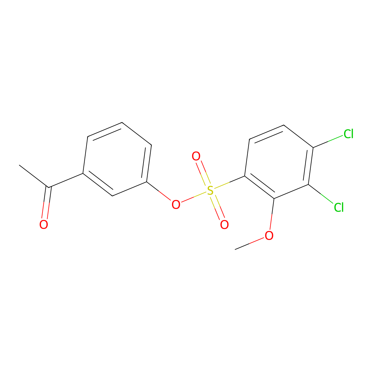 3-Acetylphenyl 3,4-dichloro-2-methoxybenzene-1-sulfonate molecular structure, CAS 2305494-29-3