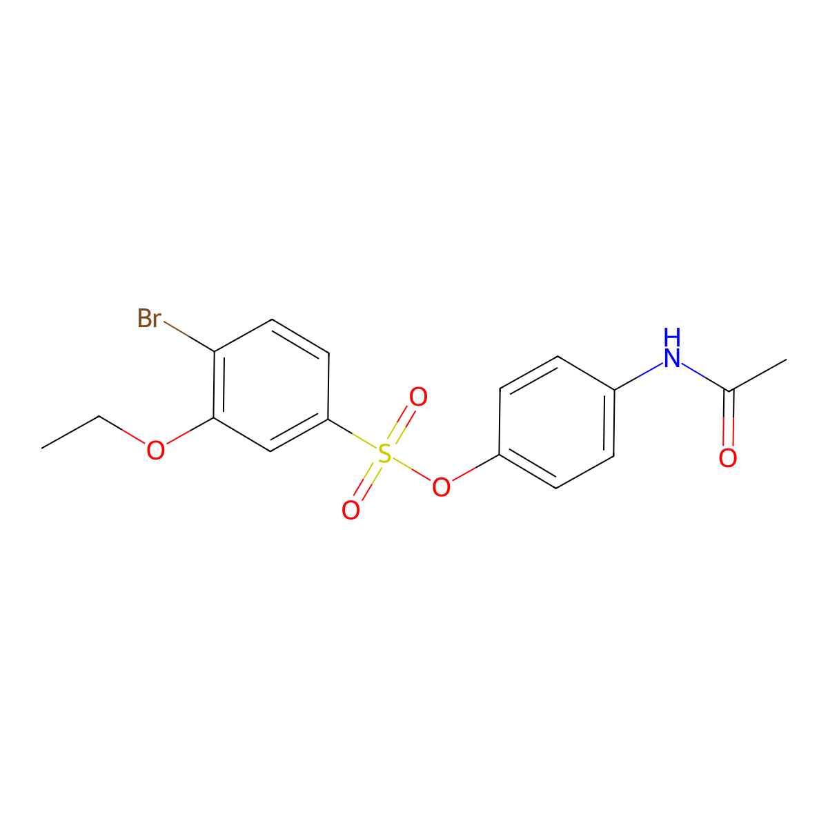 4-Acetamidophenyl 4-bromo-3-ethoxybenzene-1-sulfonate molecular structure, CAS 2305494-34-0