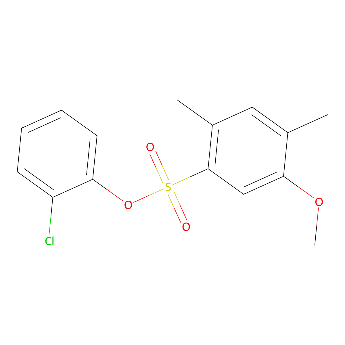 2-Chlorophenyl 5-methoxy-2,4-dimethylbenzene-1-sulfonate molecular structure, CAS 2305497-09-8