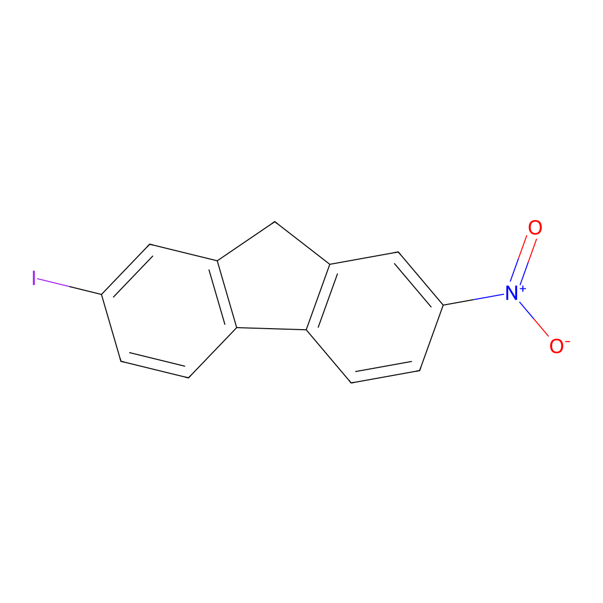 2-Iodo-7-nitro-9H-fluorene molecular structure, CAS 23055-47-2