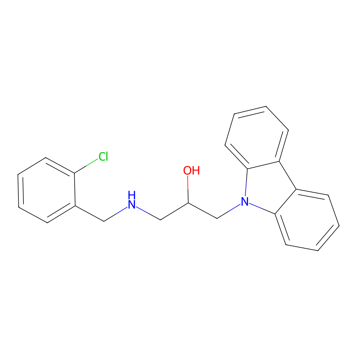 1-(9H-carbazol-9-yl)-3-{[(2-chlorophenyl)methyl]amino}propan-2-ol molecular structure, CAS 2305508-19-2