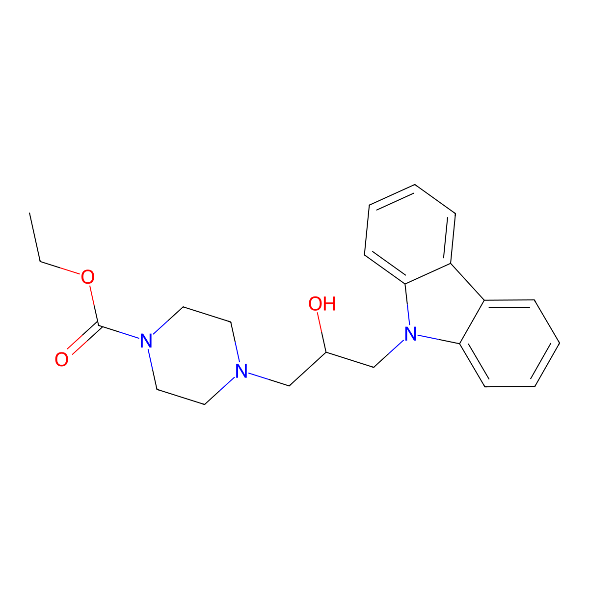 ethyl 4-[3-(9H-carbazol-9-yl)-2-hydroxypropyl]piperazine-1-carboxylate molecular structure, CAS 2305509-36-6