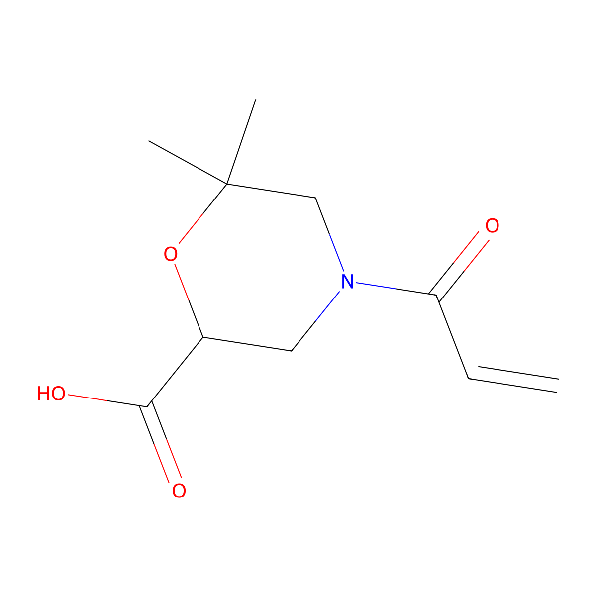 6,6-Dimethyl-4-(prop-2-enoyl)morpholine-2-carboxylicacid molecular structure, CAS 2305526-86-5