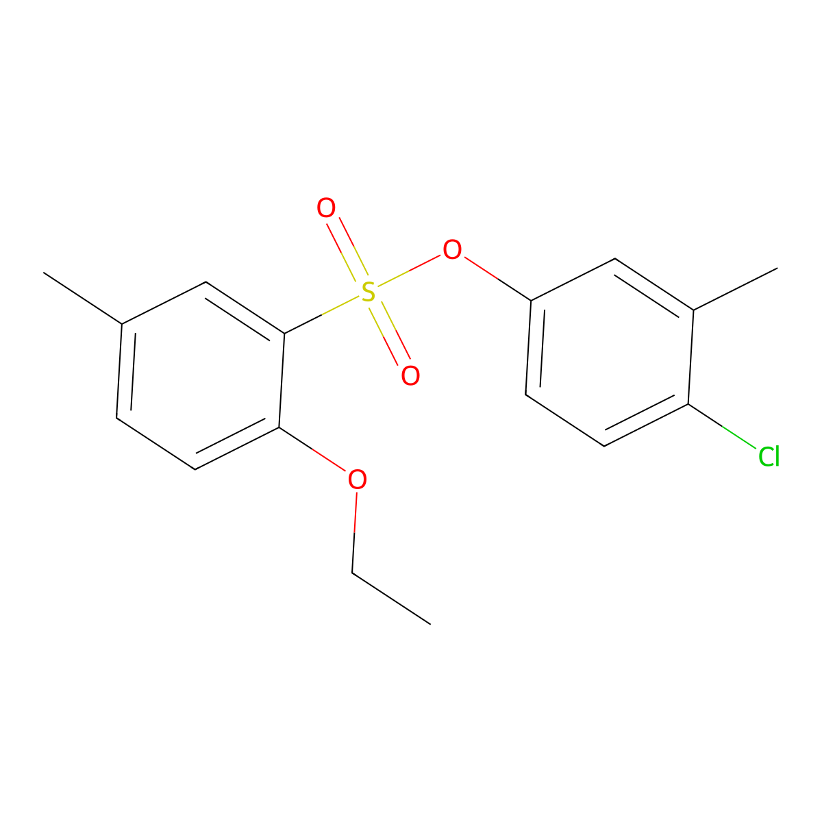 4-Chloro-3-methylphenyl 2-ethoxy-5-methylbenzene-1-sulfonate molecular structure, CAS 2305530-77-0