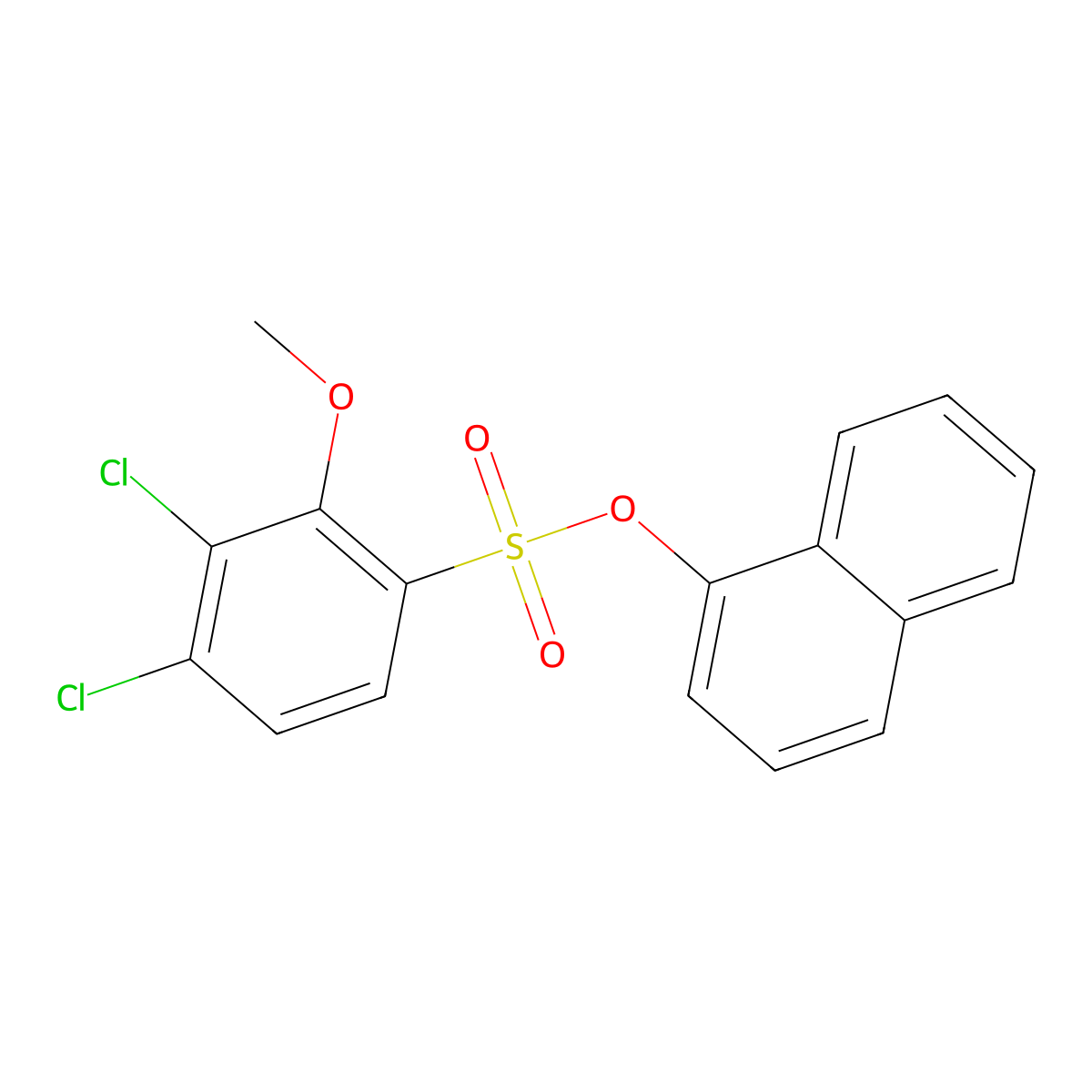 Naphthalen-1-yl 3,4-dichloro-2-methoxybenzene-1-sulfonate molecular structure, CAS 2305530-95-2