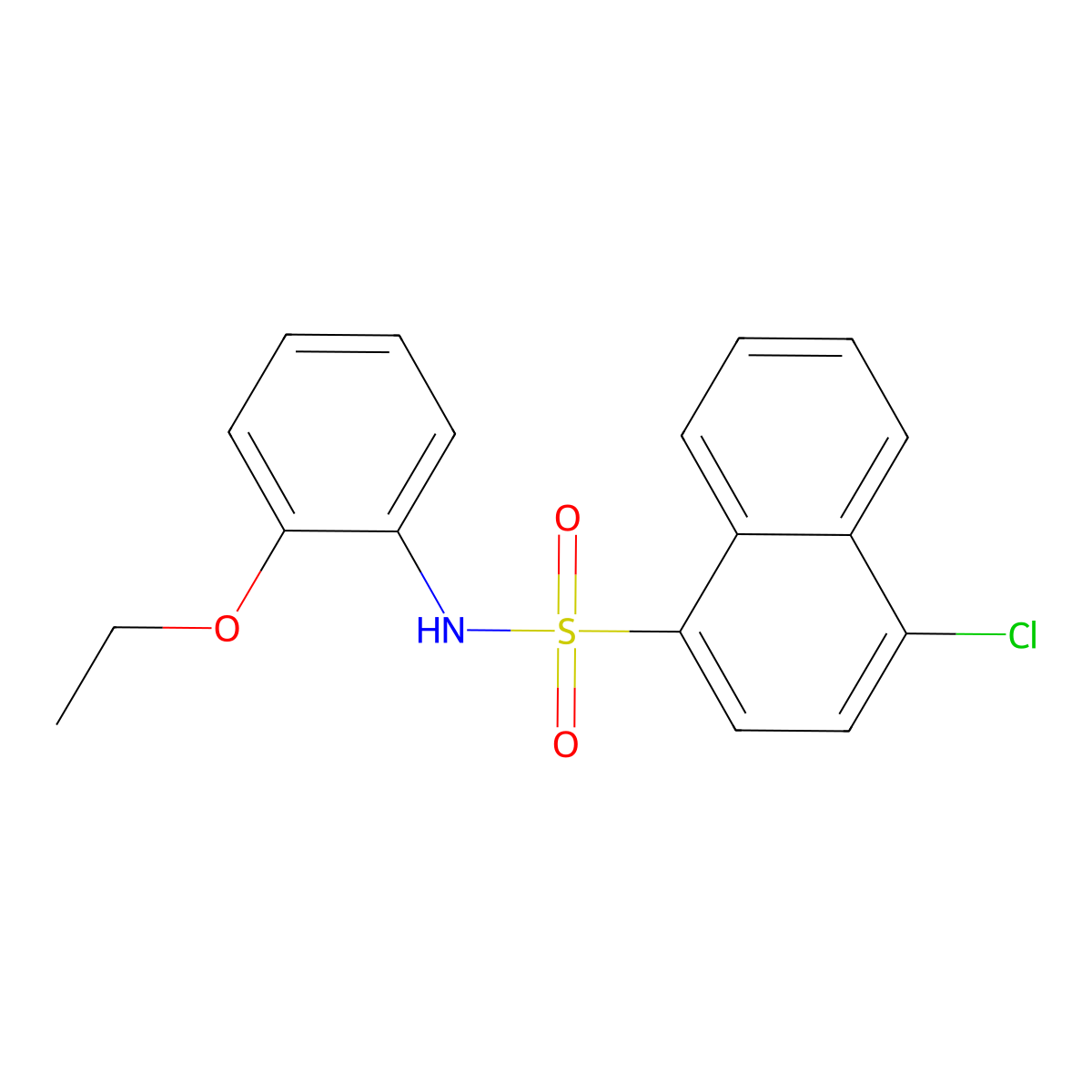 4-chloro-N-(2-ethoxyphenyl)naphthalene-1-sulfonamide molecular structure, CAS 2305531-31-9