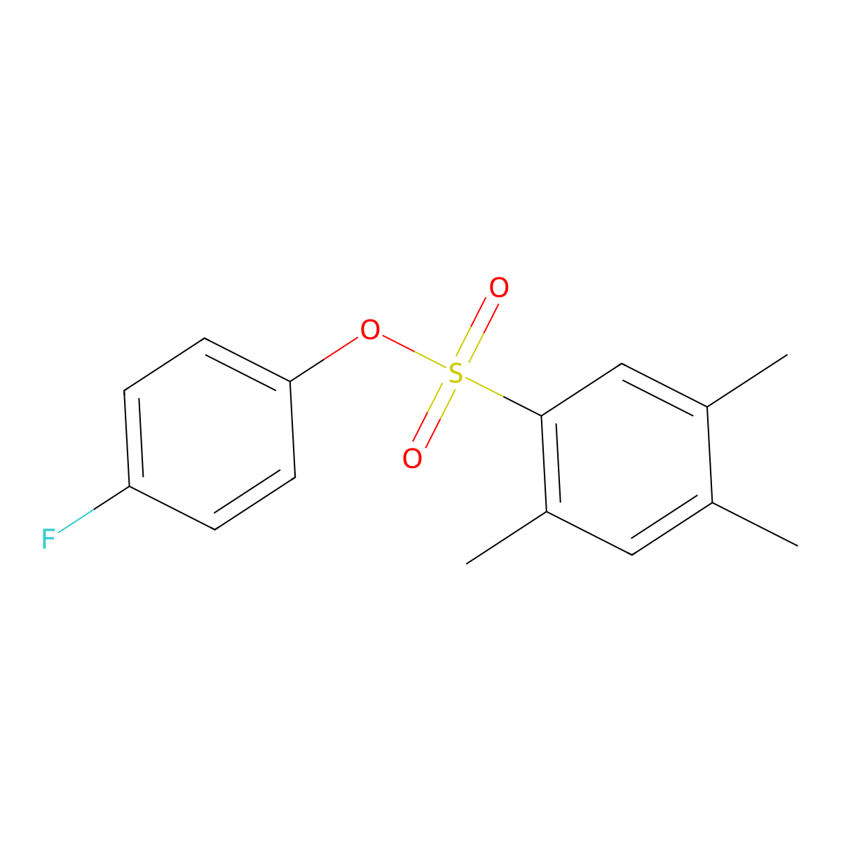 4-Fluorophenyl 2,4,5-trimethylbenzene-1-sulfonate molecular structure, CAS 2305534-62-5