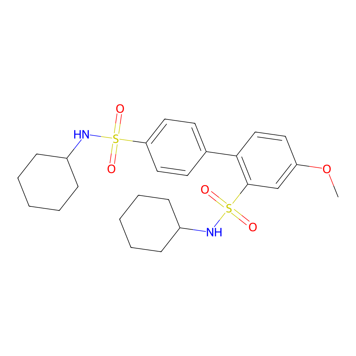 N2,N4'-dicyclohexyl-4-methoxy-[1,1'-biphenyl]-2,4'-disulfonamide molecular structure, CAS 2305538-69-4