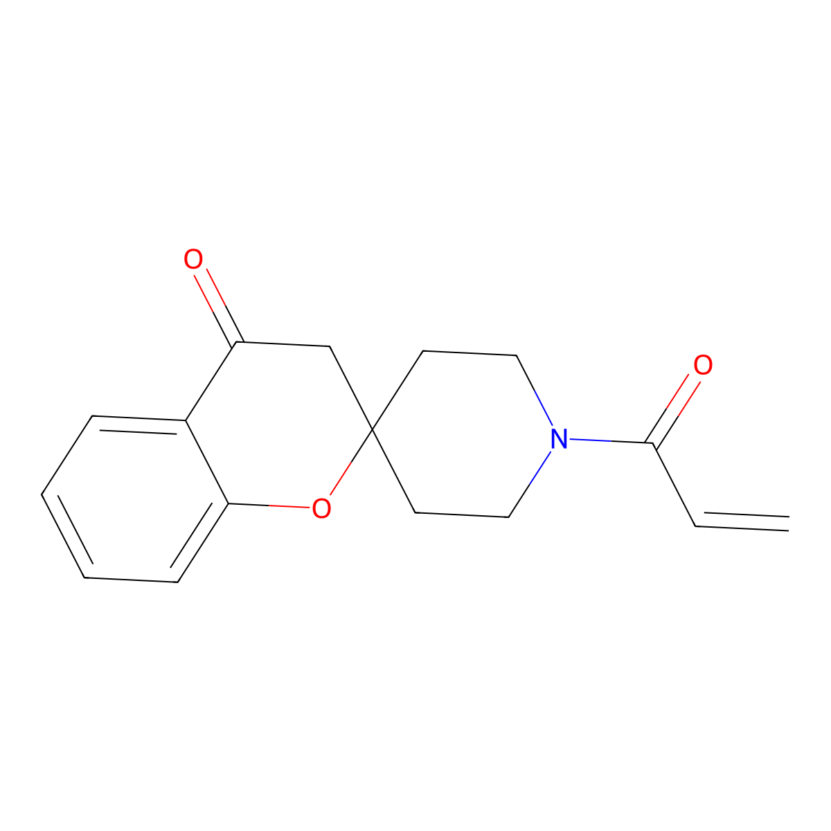 1-(Prop-2-enoyl)-3,4-dihydrospiro[1-benzopyran-2,4-piperidin]-4-one molecular structure, CAS 2305542-85-0