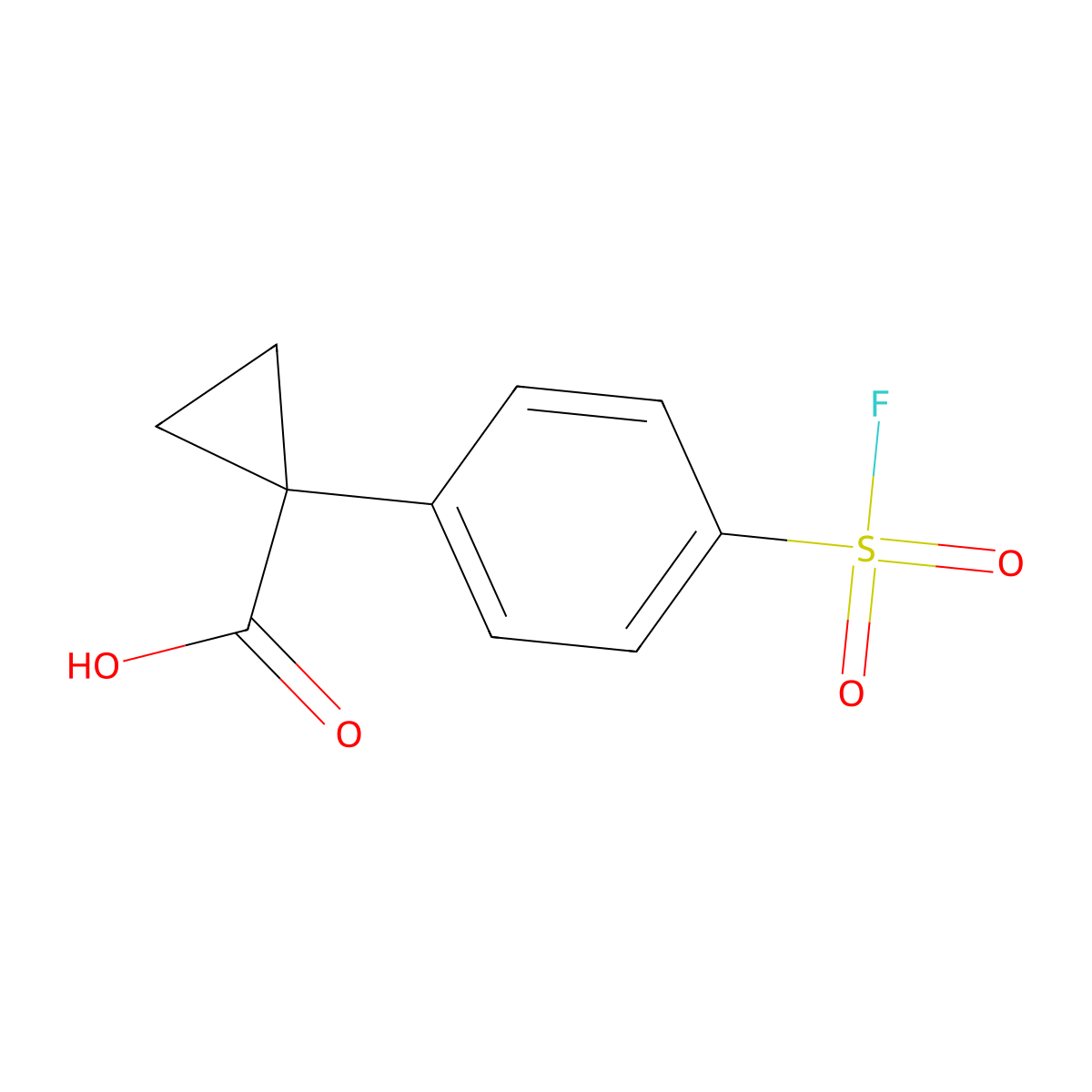 1-[4-(Fluorosulfonyl)phenyl]cyclopropane-1-carboxylic acid molecular structure, CAS 2305564-80-9