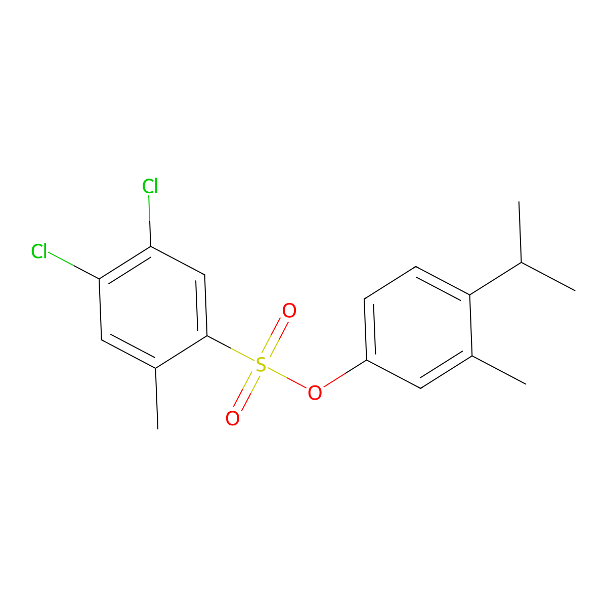 3-Methyl-4-(propan-2-yl)phenyl 4,5-dichloro-2-methylbenzene-1-sulfonate molecular structure, CAS 2305564-94-5