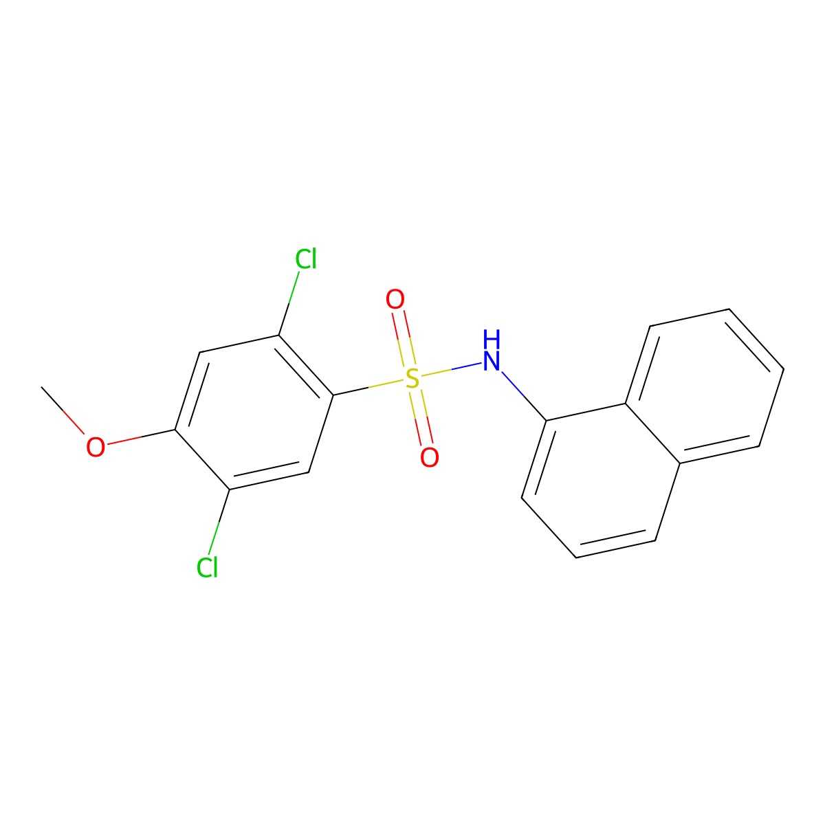 2,5-dichloro-4-methoxy-N-(naphthalen-1-yl)benzene-1-sulfonamide molecular structure, CAS 2305565-01-7