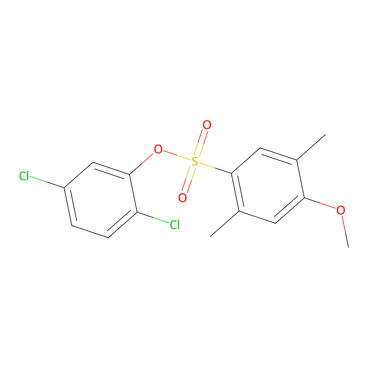 2,5-Dichlorophenyl 4-methoxy-2,5-dimethylbenzene-1-sulfonate molecular structure, CAS 2305565-12-0