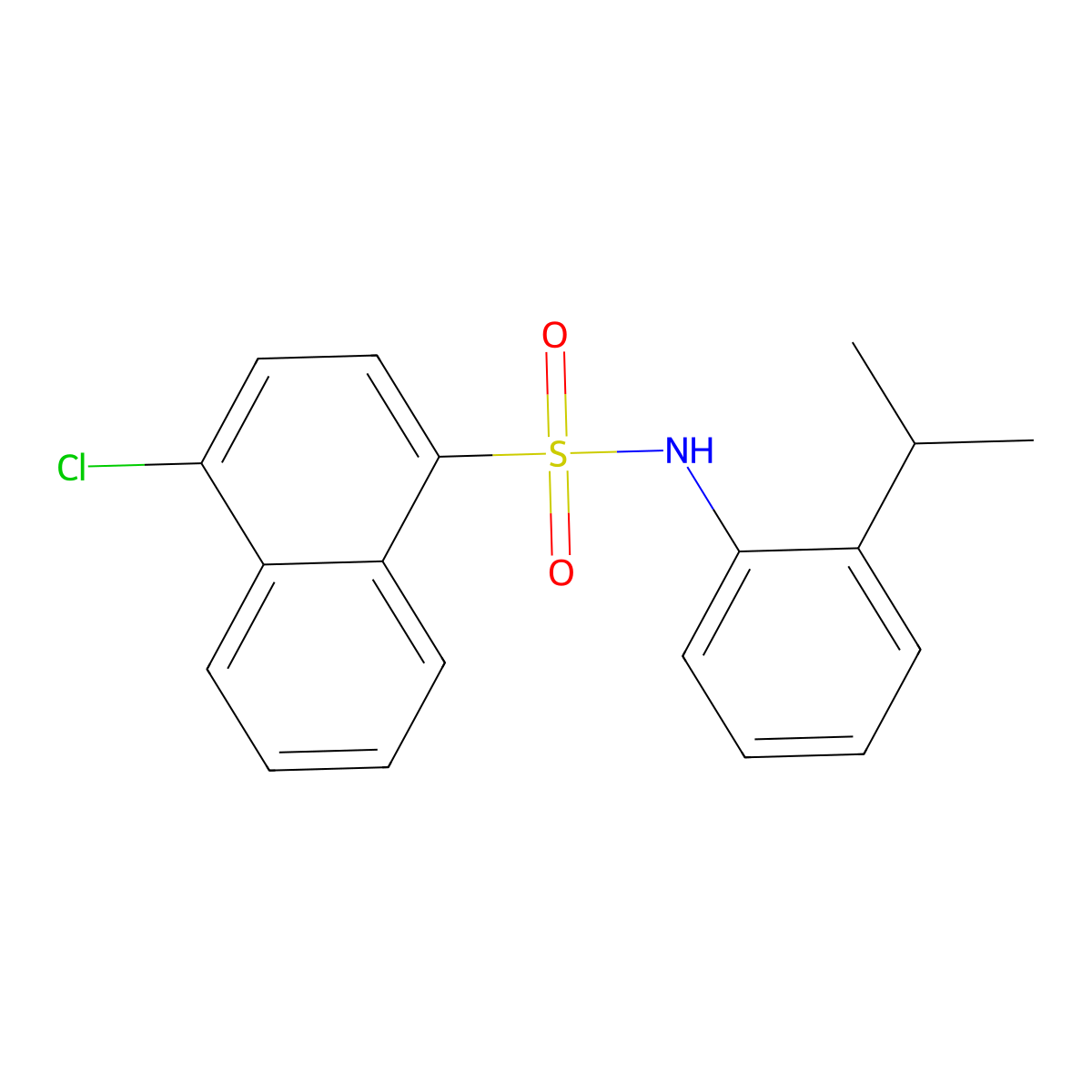 4-chloro-N-[2-(propan-2-yl)phenyl]naphthalene-1-sulfonamide molecular structure, CAS 2305565-58-4