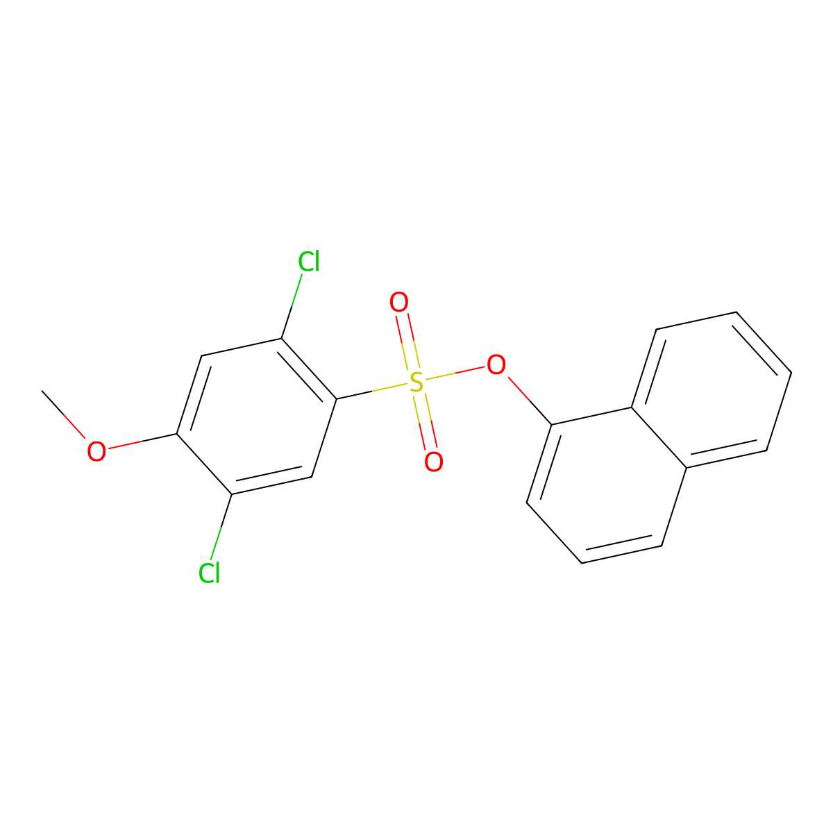 Naphthalen-1-yl 2,5-dichloro-4-methoxybenzenesulfonate molecular structure, CAS 2305565-68-6